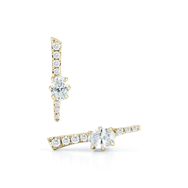 18K yellow gold diamond Rae Pave Stud Earrings by Jade Trau diamonds yellow gold