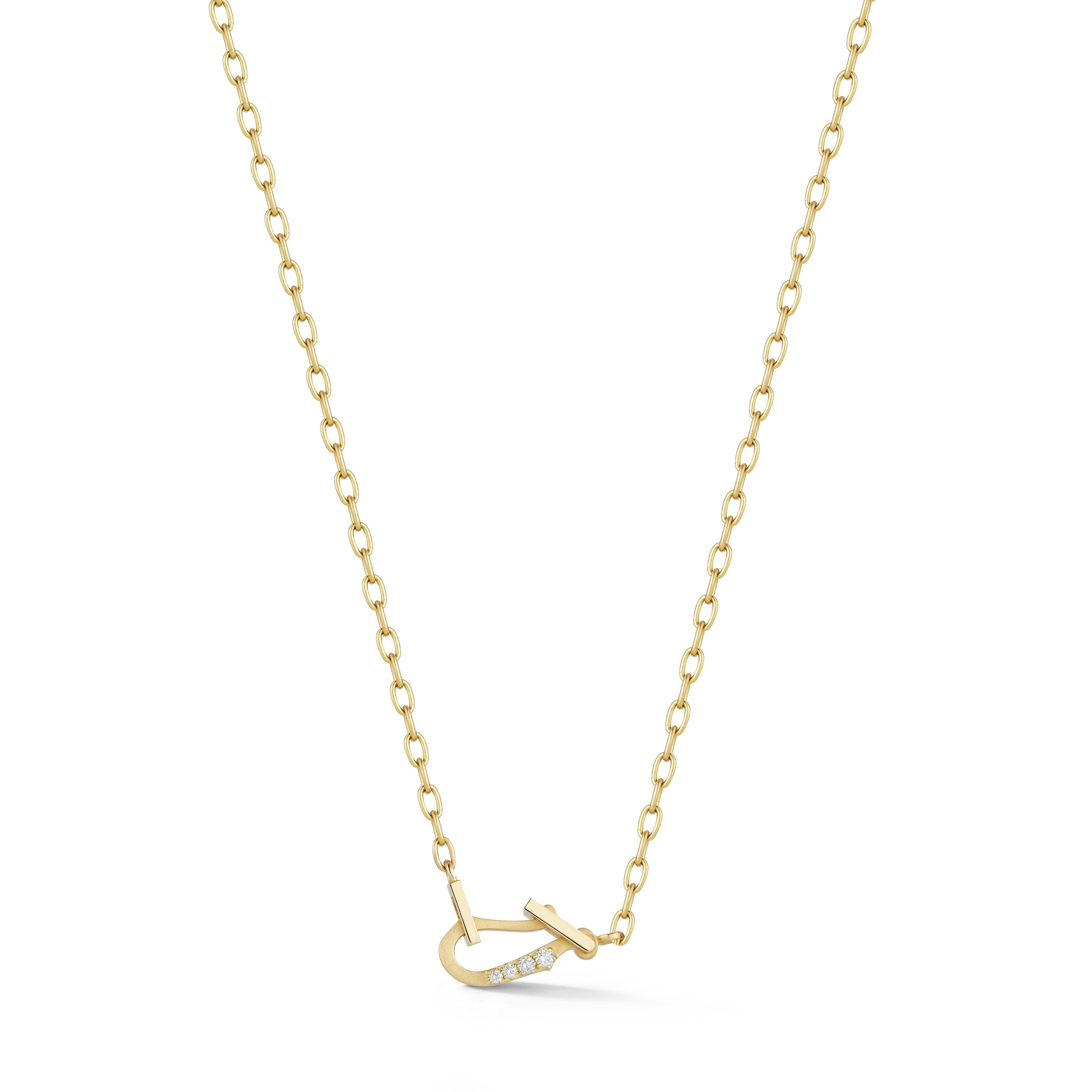 18K yellow gold and diamond Mini Diamond Lola Necklace with enhancer clasp by Jade Trau Tiny Gods