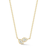 Poppy Two Stone Pendant by Jade Trau 18k yellow gold diamonds necklace Tiny Gods