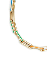 Long Link Rainbow Enamel Necklace