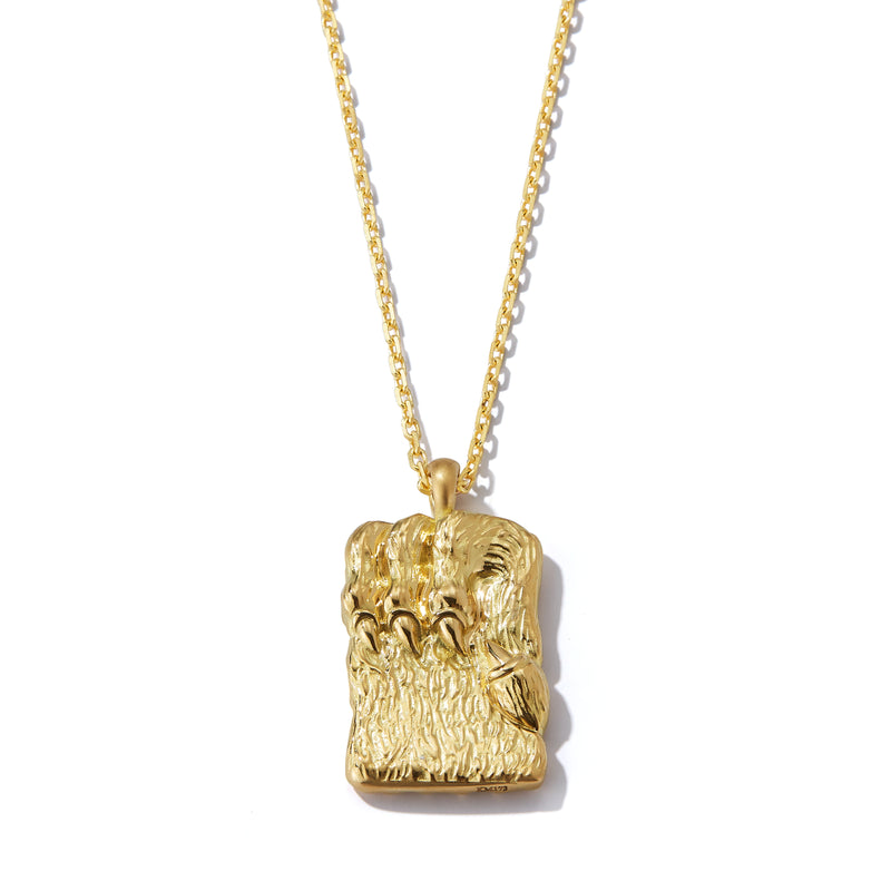 18k yellow gold and platinum diamond leo zodiac pendant with chain by David Webb Tiny Gods