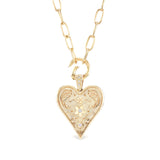 14k yellow gold large southwestern heart charm with diamonds by Marlo Laz Tiny Gods