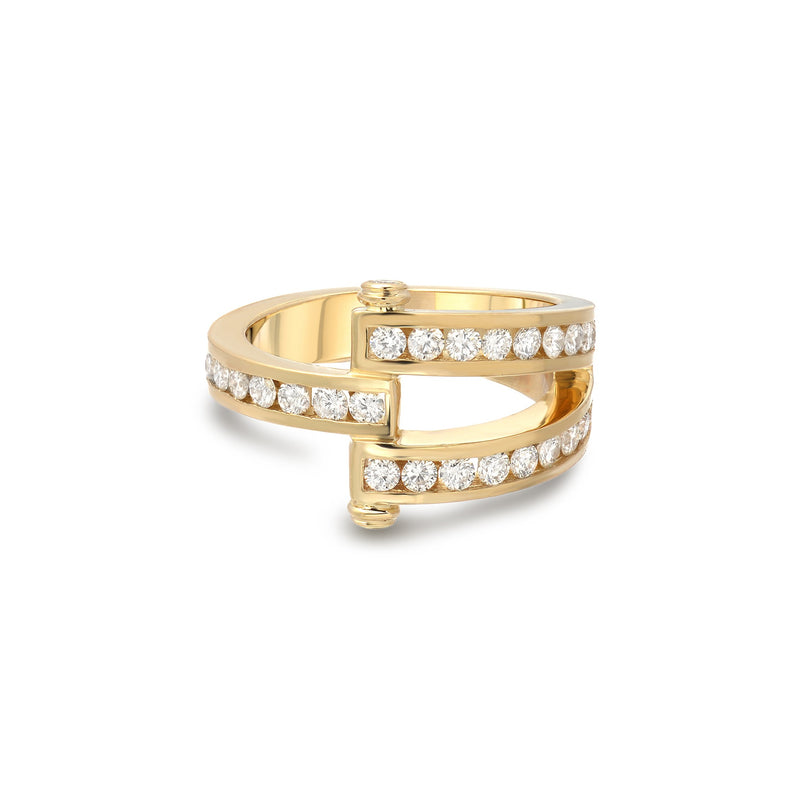 14k yellow gold diamond magna ring by Retrouvai Tiny Gods