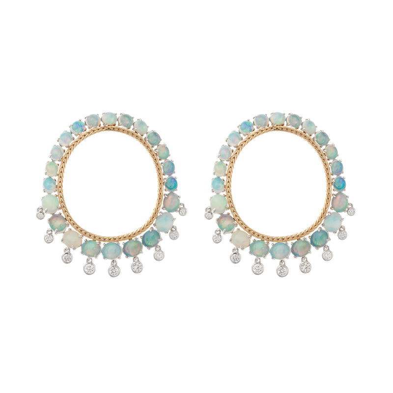 Together Earrings with Opal & Diamonds