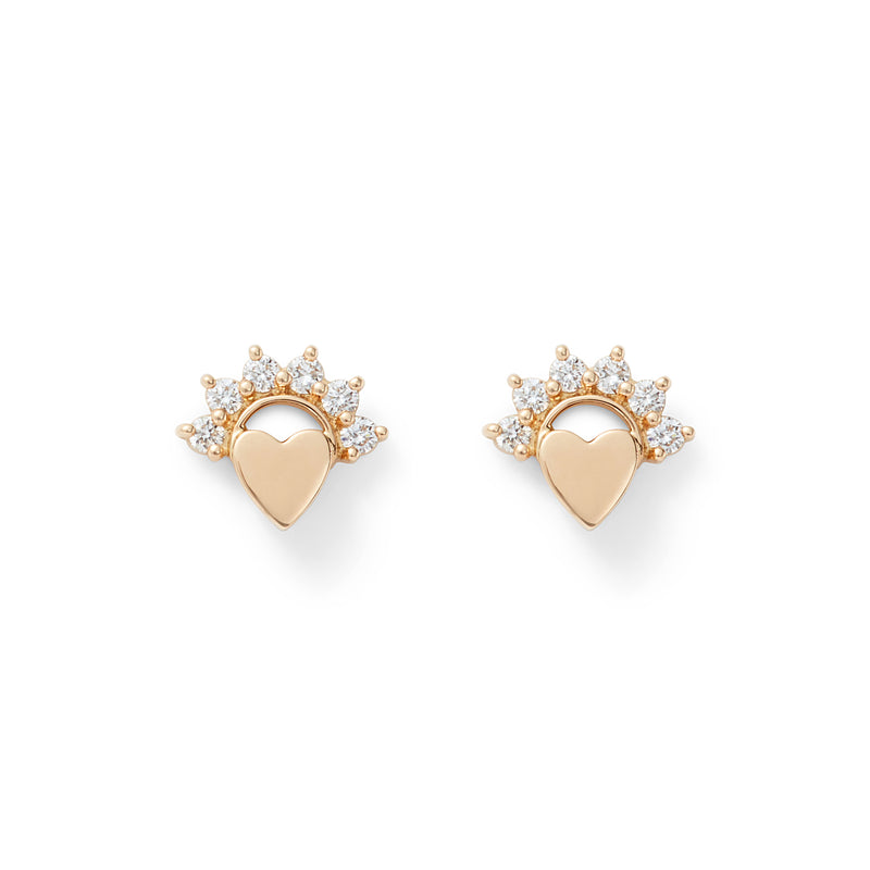 Mystic Small Love Studs by Nouvel Heritage 18K yellow gold diamonds