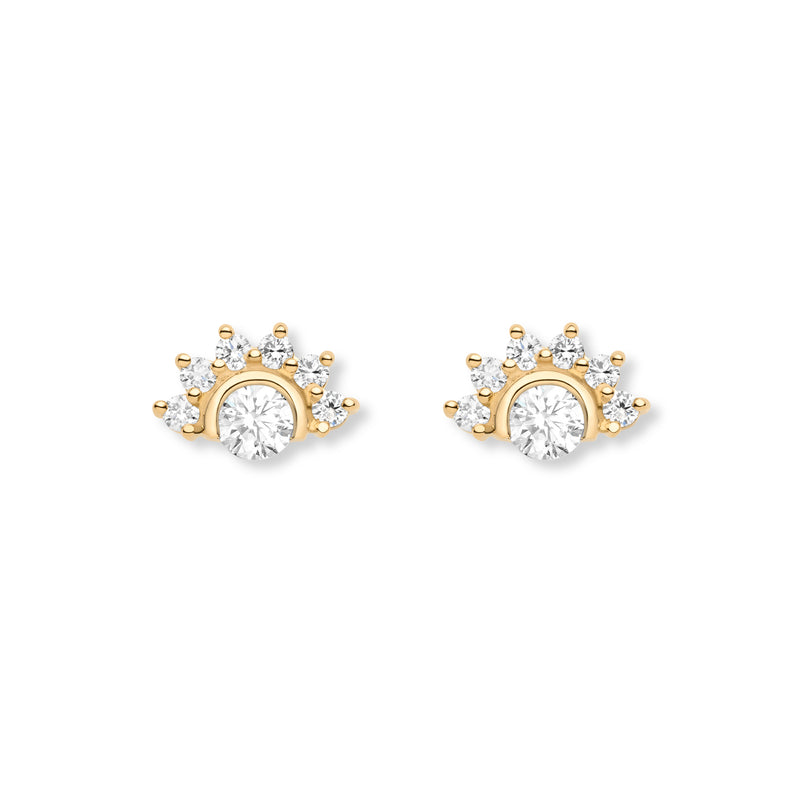 Mystic Diamond Studs by Nouvel Heritage. 18K yellow gold, diamonds, studs, earrings.