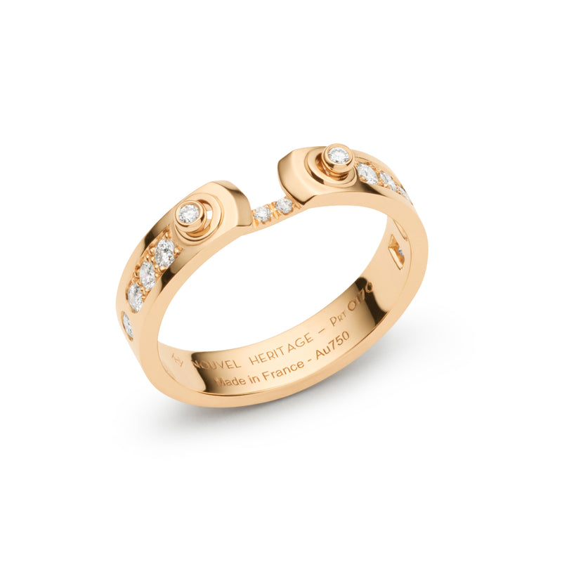 Tuxedo Mood Ring by Nouvel Heritage 18K yellow gold and diamonds