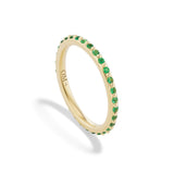 Radiate stacking band with emerald pave in 18k yellow gold by Orly Marcel