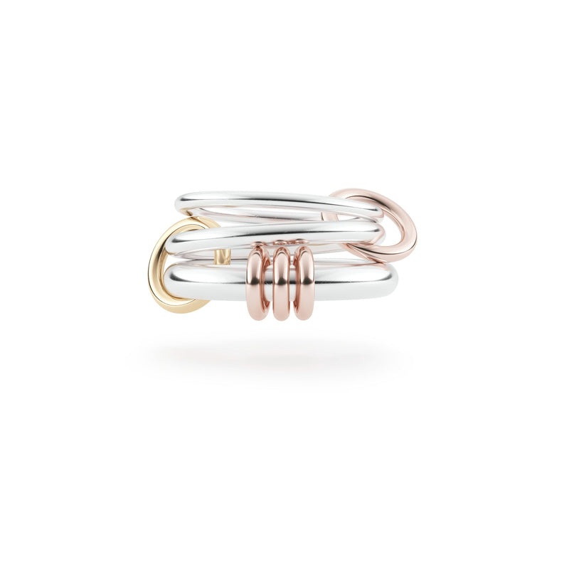 18k yellow gold, 18k rose gold, sterling silver band Orion SG Ring by Spinelli Kilcollin Tiny Gods