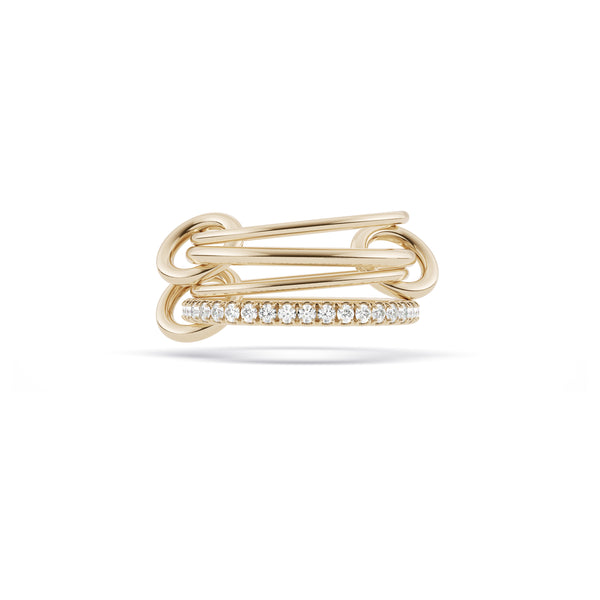 18k yellow gold and white diamond band Pisces Pave YG Ring by Spinelli Kilcollin Tiny Gods