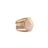 Round Spiral Coral Ring