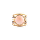 Round Spiral Coral Ring
