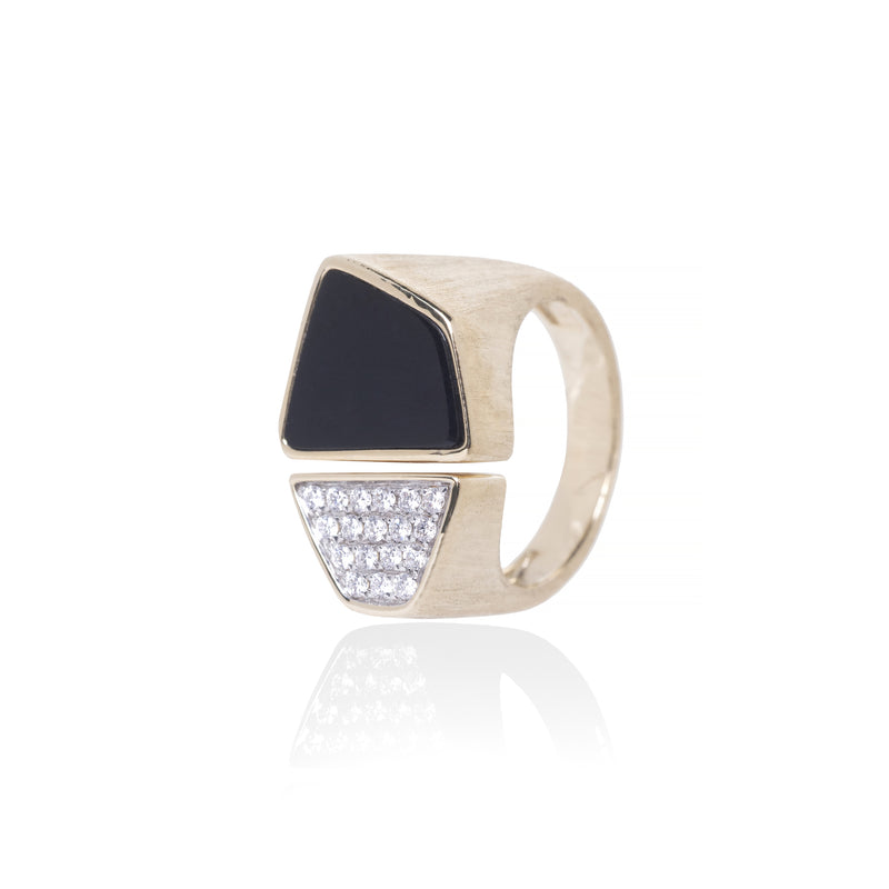 14KY gold Onyx Esteve Ring by Rainbow K jewelry Tiny Gods