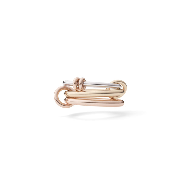 Pure 18k yellow, rose gold, and sterling silver Raneth MX Ring by Spinelli Kilcollin Tiny Gods