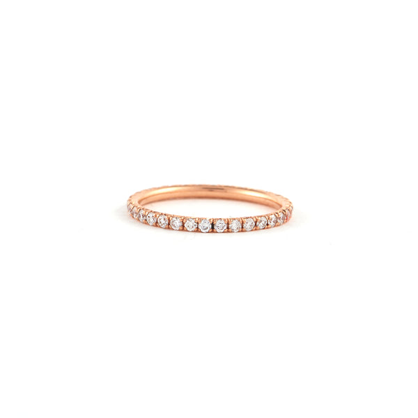 14k rose gold brilliant cut diamond tube band y Sylva & Cie