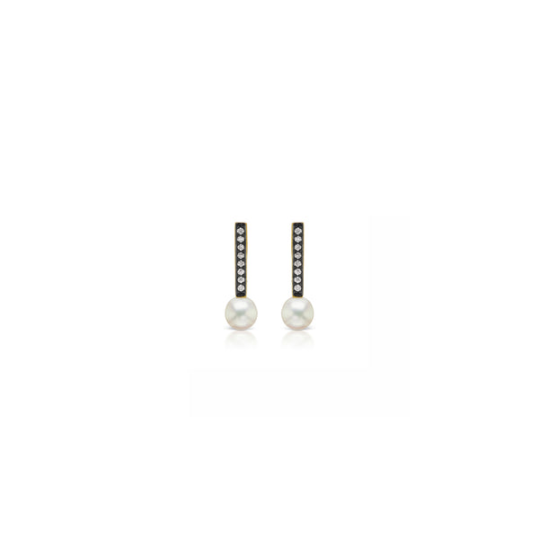 18k yellow gold stix and stone sphere studs by Sorellina