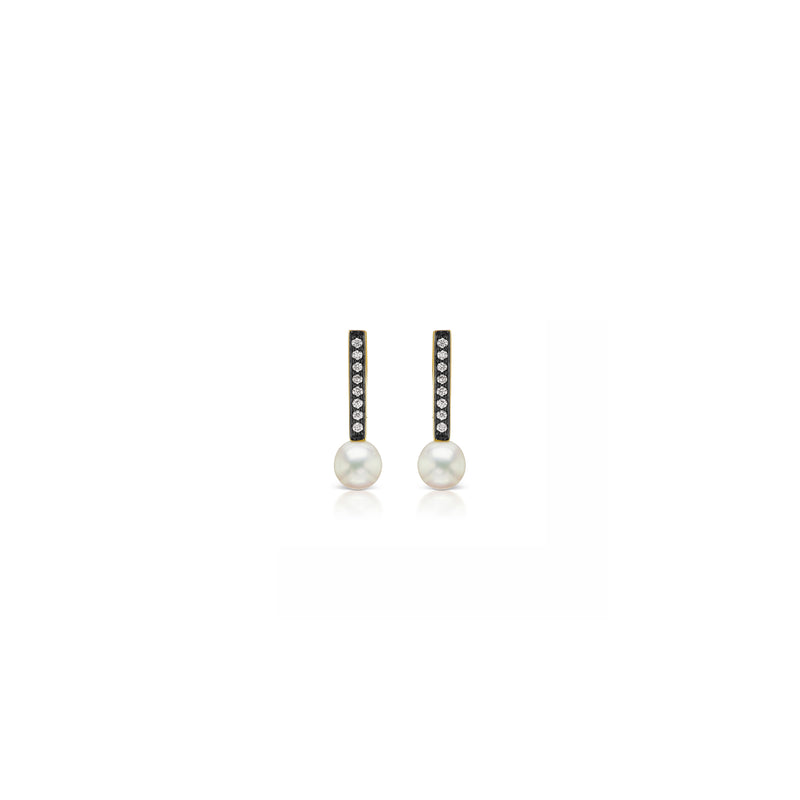 18k yellow gold stix and stone sphere studs by Sorellina