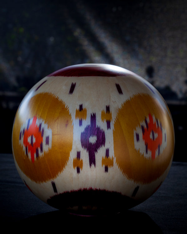 Silk Road Ikat Marquetry Sphere