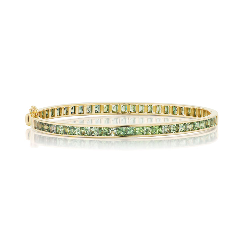 Green Sapphire Bangle Bracelet