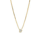 14k yellow gold Tiffany style bezel set Heart Shaped Diamond Solitaire Pendant tiny gods