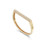 14k yellow gold grace bangle with pave diamonds and diamond accents by Rainbow K Tiny Gods