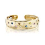 18k yellow gold star set rainbow sapphire cuff bracelet exclusive Tiny Gods