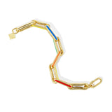 14L yellow gold Long Link Rainbow Enamel Bracelet by Lauren Rubinski at Tiny Gods