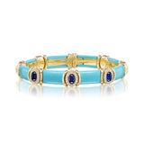Turquoise, Sapphire and Diamond Flex Bangle 18 yellow gold with sapphire Verdi Tiny Gods