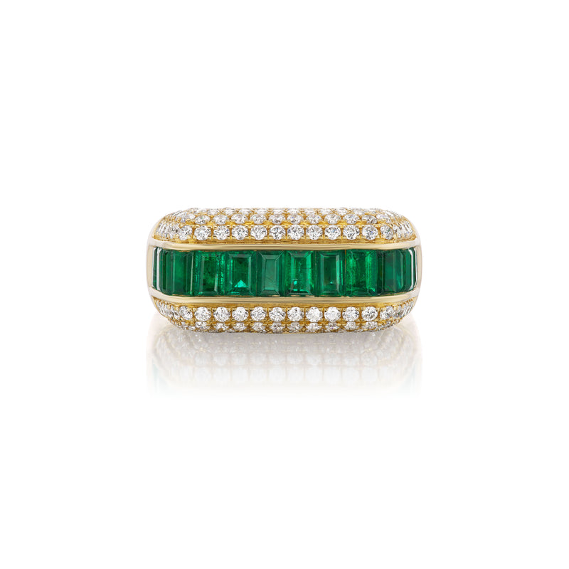 Emerald Empress Ring by Rainbow K 14k  yellow gold and diamond Tiny Gods