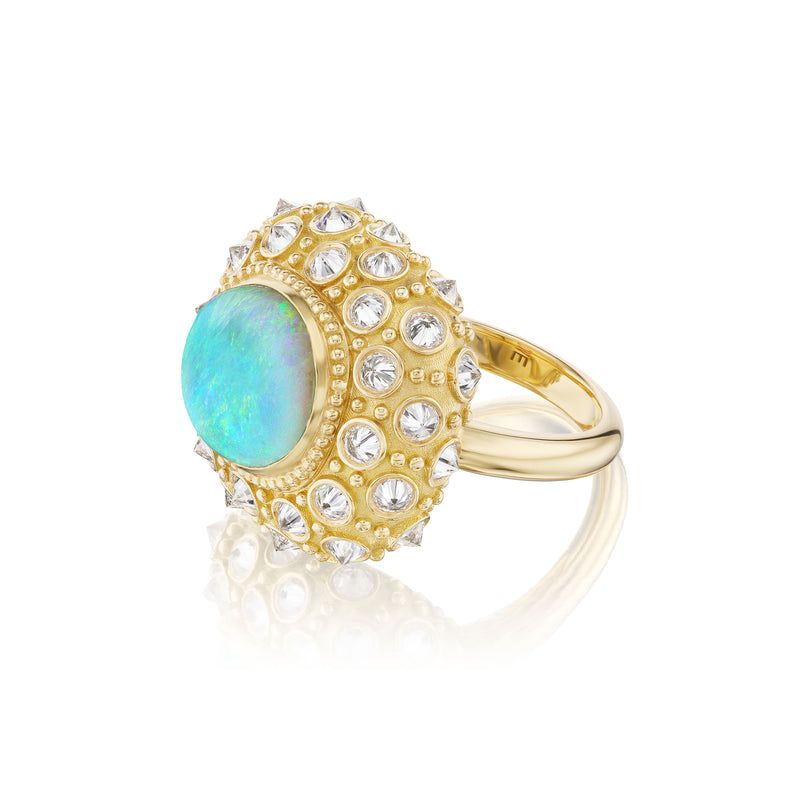 18K yellow gold diamond and opal Beyond the Sea Opal Ring by Ana Katarina tiny gods