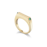 14k yellow gold grace ring with emerald and diamond accents by Rainbow K Tiny Gods