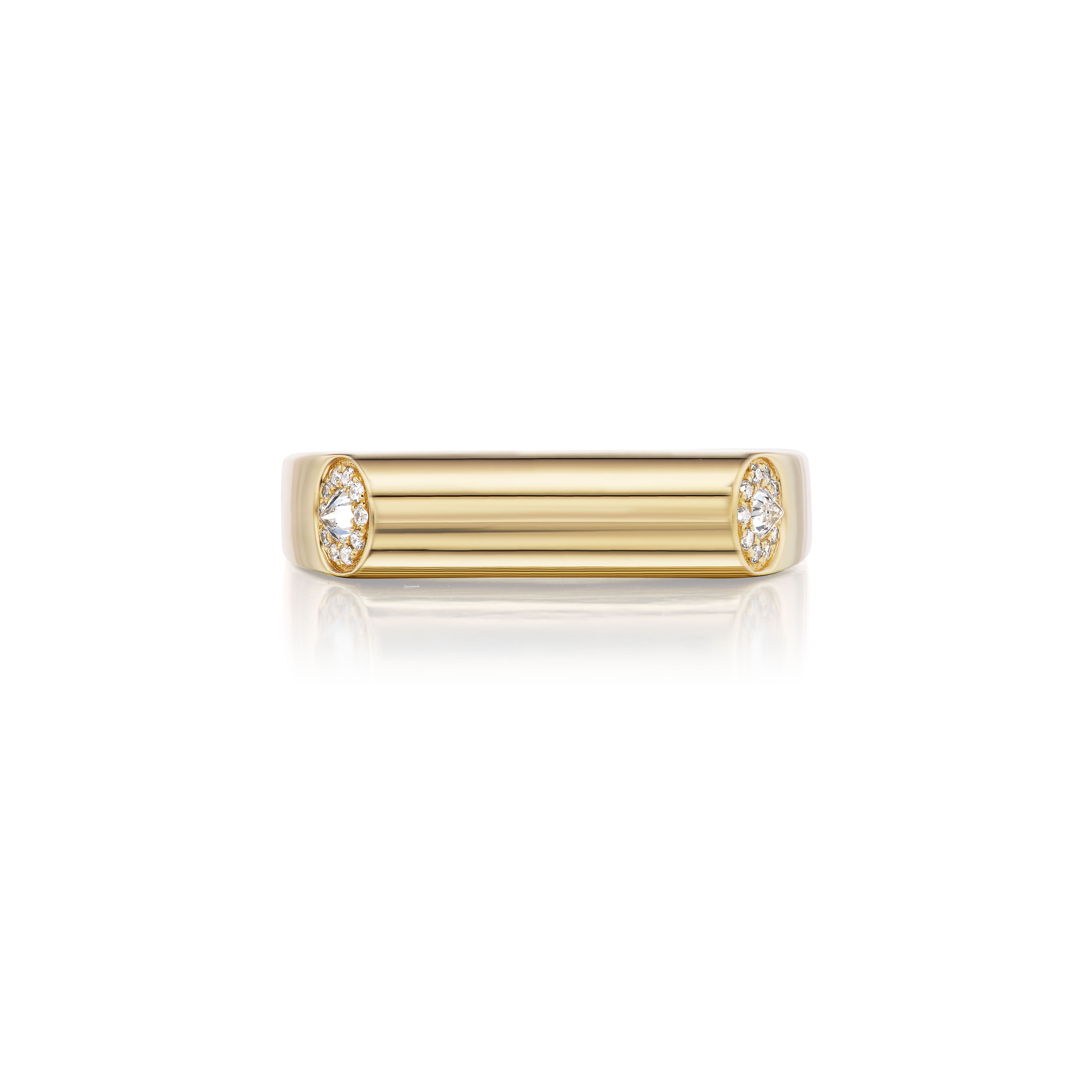 14k yellow gold Grace ring with inverted diamonds by Rainbow K Tiny Gods
