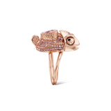 Baby Chameleon Ring by Daniela Villegas Rose Gold Sapphires Reptile jewelry  at Tiny Gods