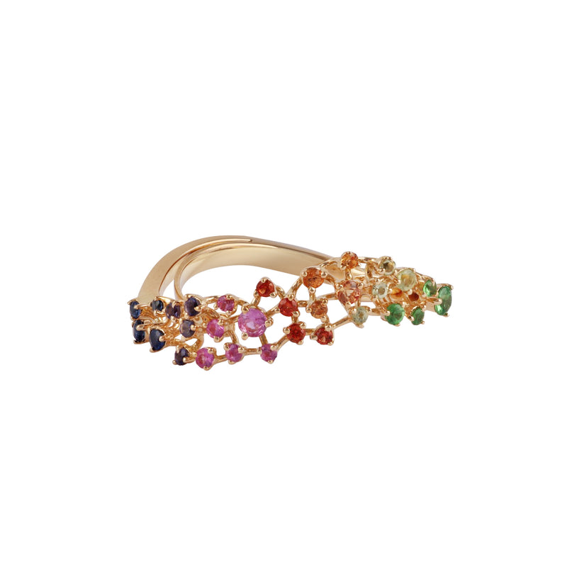 Multi Sapphire Scatter Floating Band by Ananya