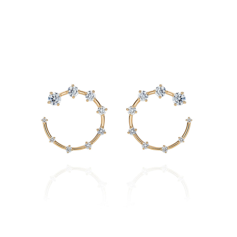 18K yellow gold diamond Circle Small Earrings by Fernando Jorge Tiny Gods
