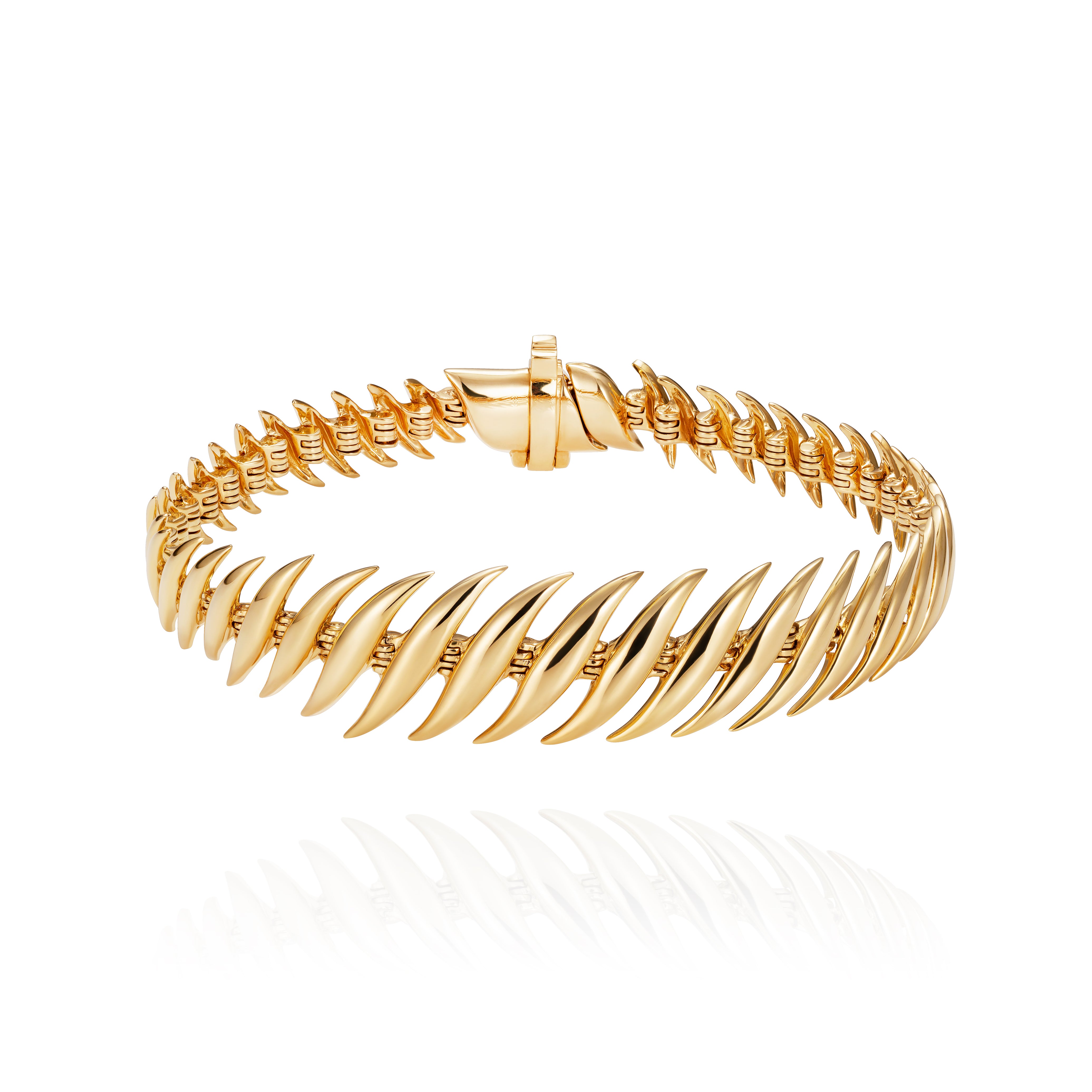18k yellow gold Flame Small Bracelet by Fernando Jorge tiny gods
