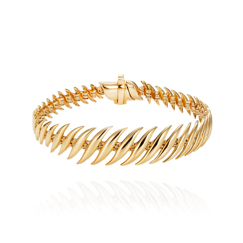 18k yellow gold Flame Small Bracelet by Fernando Jorge tiny gods