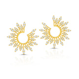 18k yellow gold Natura hoop earrings with diamonds by Graziela