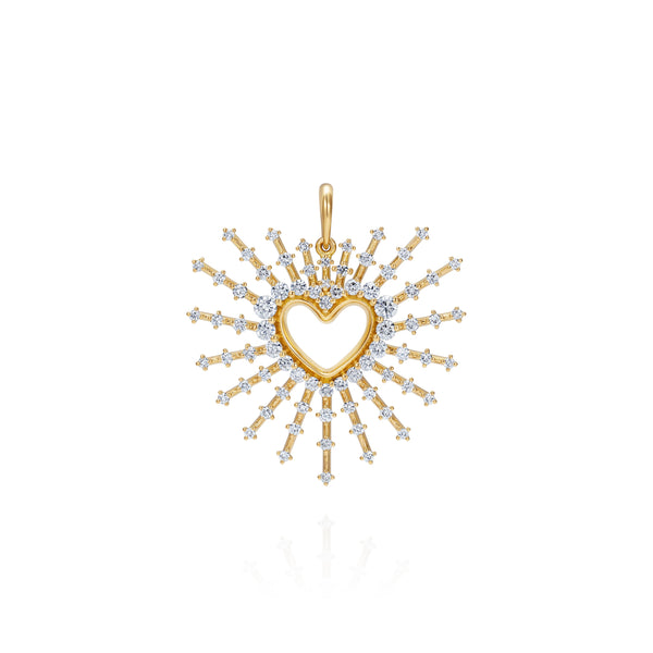 18k yellow gold diamond clarity heart pendant by Fernando Jorge Tiny Gods