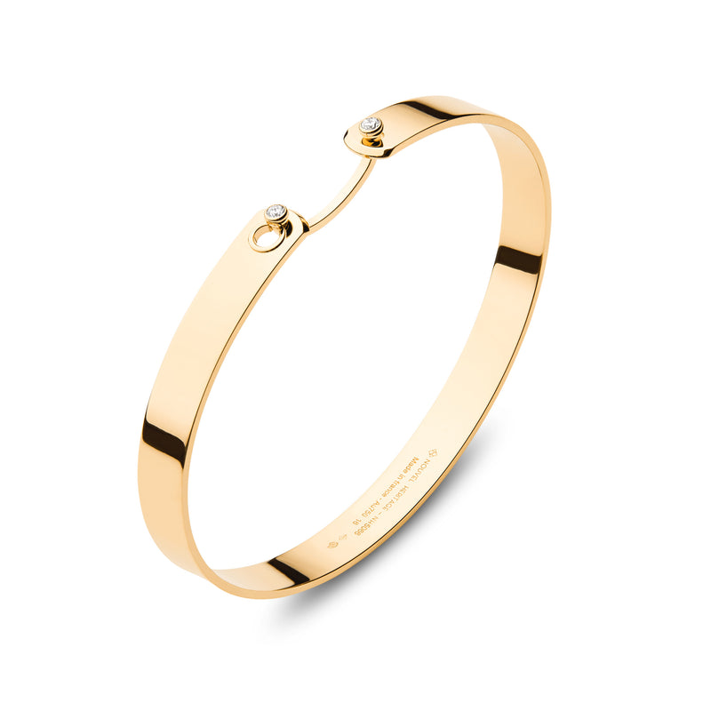 Monday Morning GM Mood Bangle by Nouvel Heritage. 18K yellow gold, diamonds, bangle bracelet. 