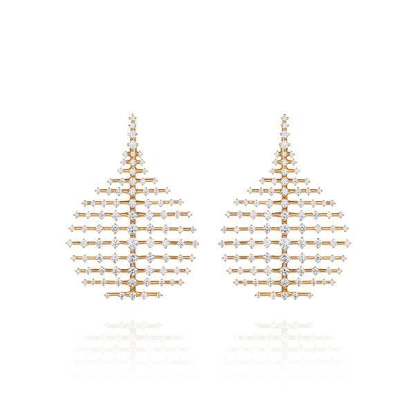 18k yellow gold small diamond disco earrings by Fernando Jorge Tiny Gods