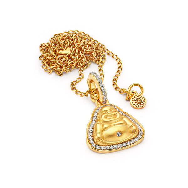 small happy buddha gold diamonds pendant buddha mama tiny gods 