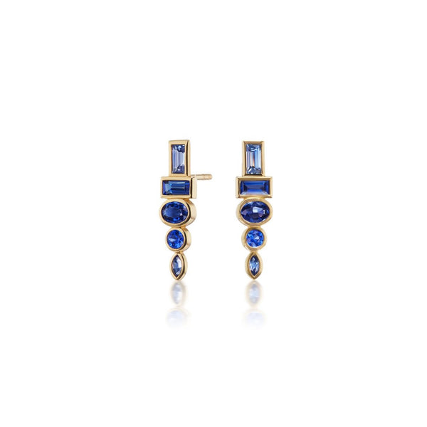 Blue Sapphire Monroe Totem Studs by Sorellina