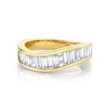 18k yellow gold baguette diamond wave ring by Anita Ko Tiny Gods
