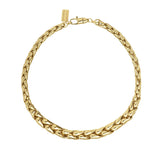 14K yellow gold hollow link 16" Small Wheat Gia Necklace by Lauren Rubinski Tiny Gods