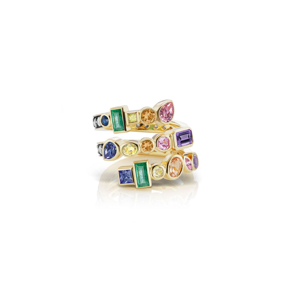 Rainbow Monroe Coil Ring by Sorellina