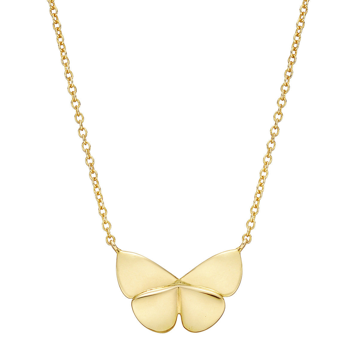 18k yellow gold butterly pendant on chain by Tiny Gods
