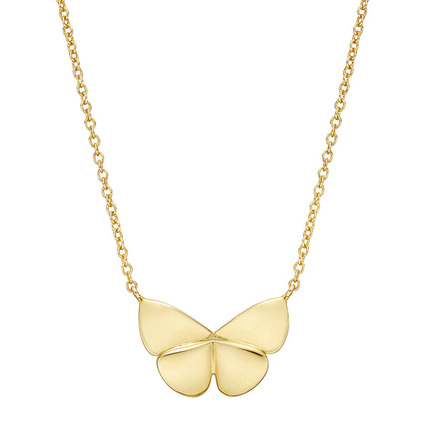 18k yellow gold butterly pendant on chain by Tiny Gods