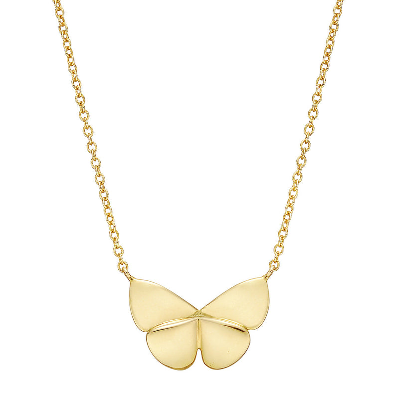 18k yellow gold butterly pendant on chain by Tiny Gods