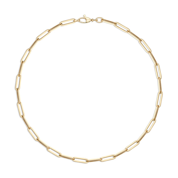 16" 14K yellow gold Large Paperclip Chain